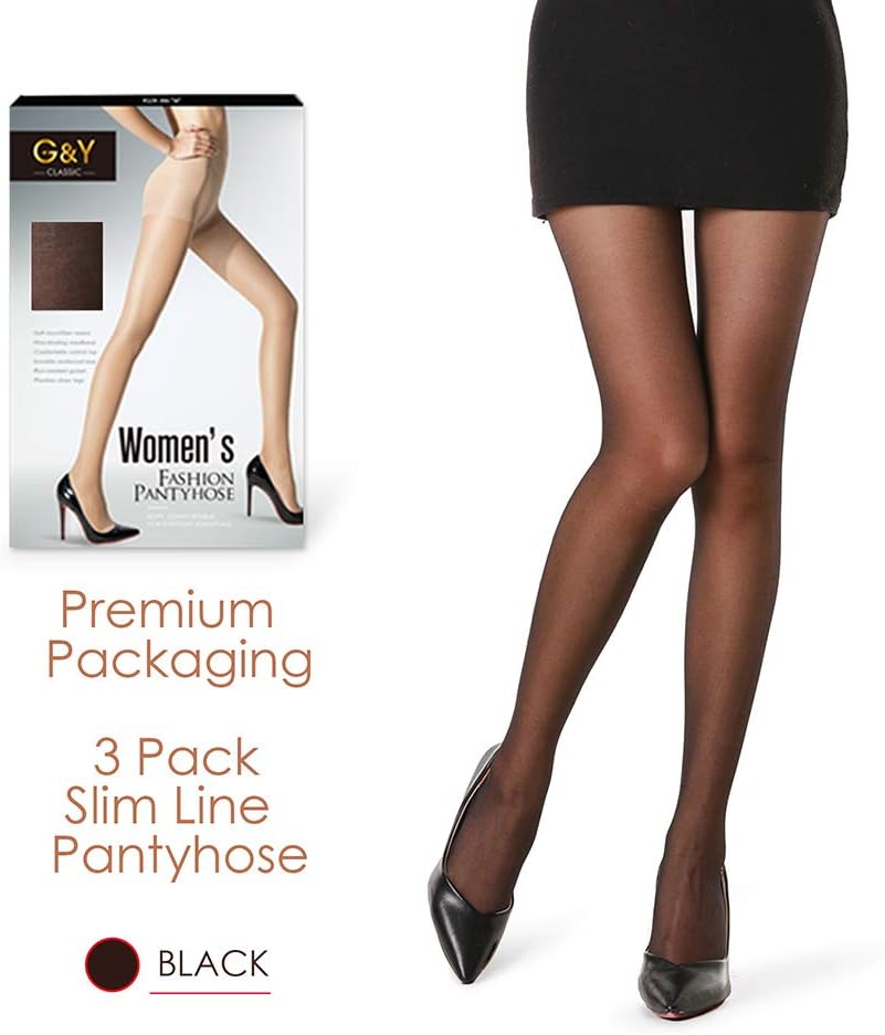 3 pares de medias transparentes para mujer - Pantimedias 20D Control Top con dedos reforzados - Imagen 40 de 48