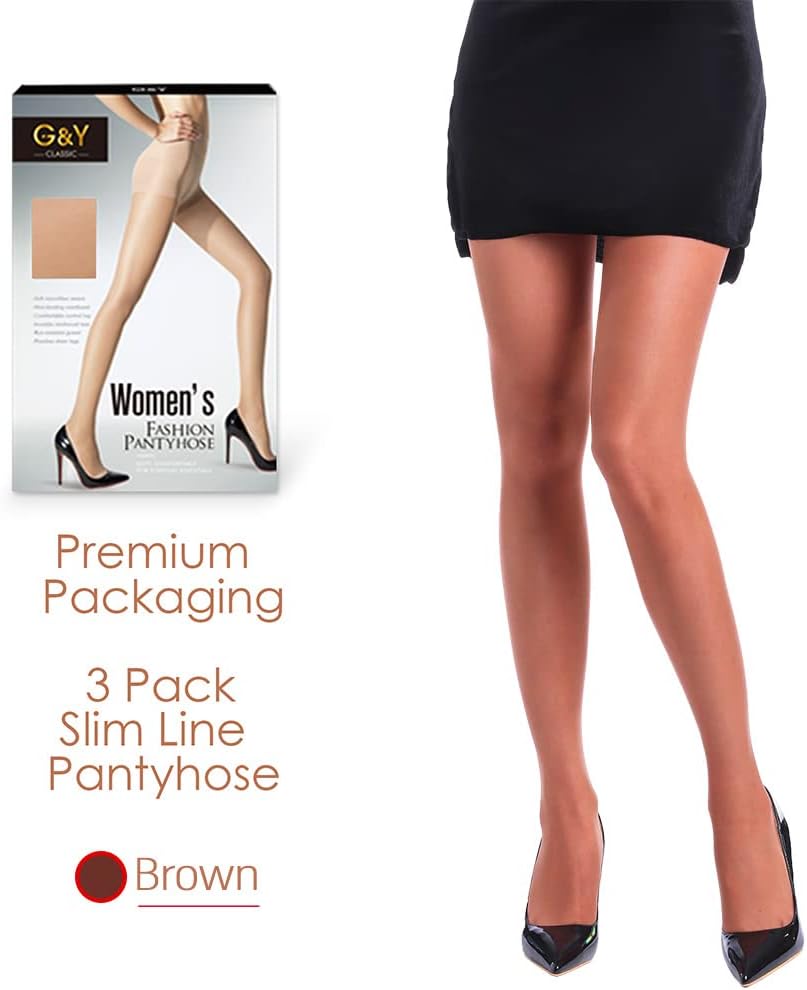 3 pares de medias transparentes para mujer - Pantimedias 20D Control Top con dedos reforzados - Imagen 43 de 48