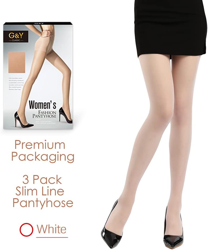 3 pares de medias transparentes para mujer - Pantimedias 20D Control Top con dedos reforzados - Imagen 48 de 48