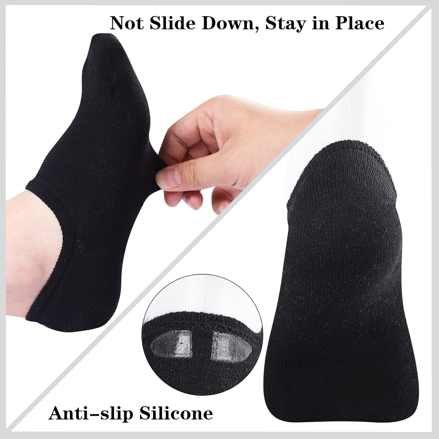Womens No Show Cotton Socks Low Cut Non-Slip Casual Flat Boat Liners (6/9 Pairs) - Bild 27 von 48