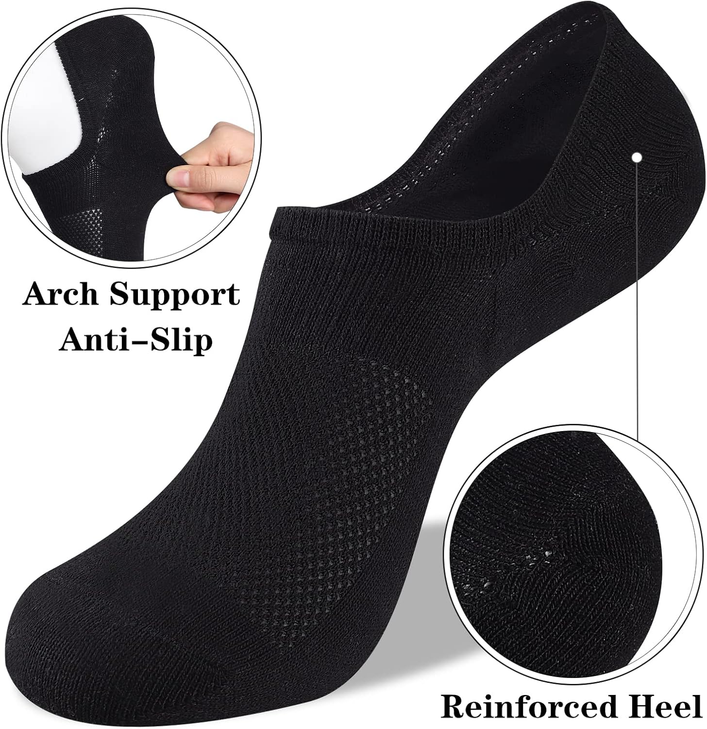 Womens No Show Cotton Socks Low Cut Non-Slip Casual Flat Boat Liners (6/9 Pairs) - Bild 28 von 48