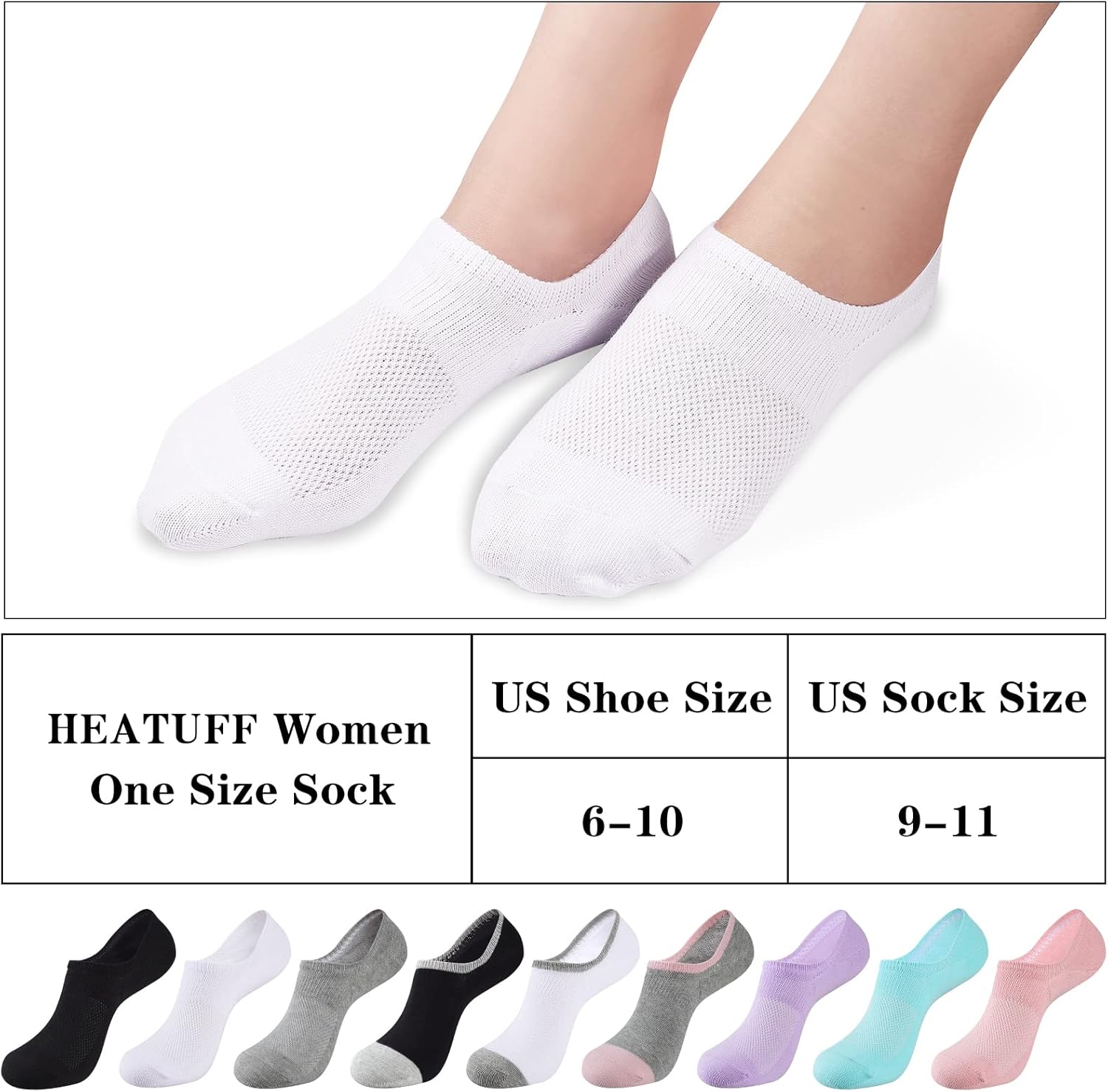Womens No Show Cotton Socks Low Cut Non-Slip Casual Flat Boat Liners (6/9 Pairs) - Bild 30 von 48