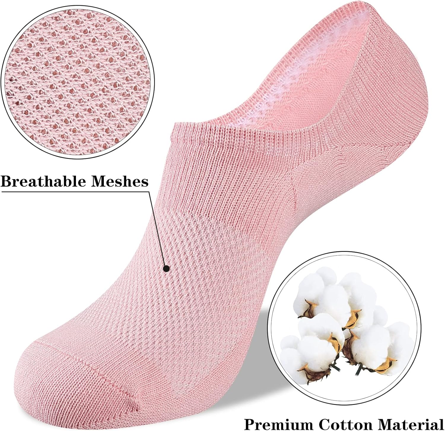 Womens No Show Cotton Socks Low Cut Non-Slip Casual Flat Boat Liners (6/9 Pairs) - Bild 33 von 48