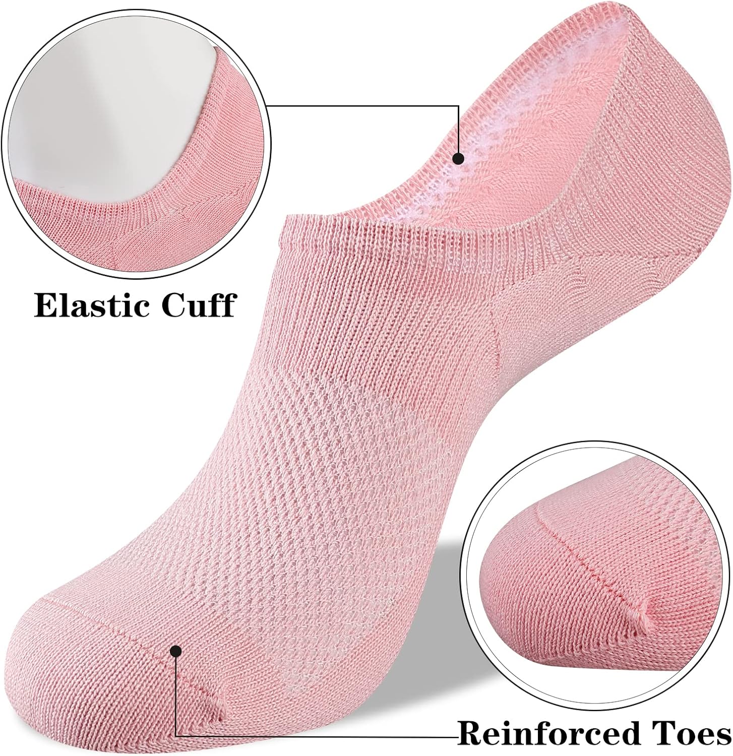Womens No Show Cotton Socks Low Cut Non-Slip Casual Flat Boat Liners (6/9 Pairs) - Bild 36 von 48