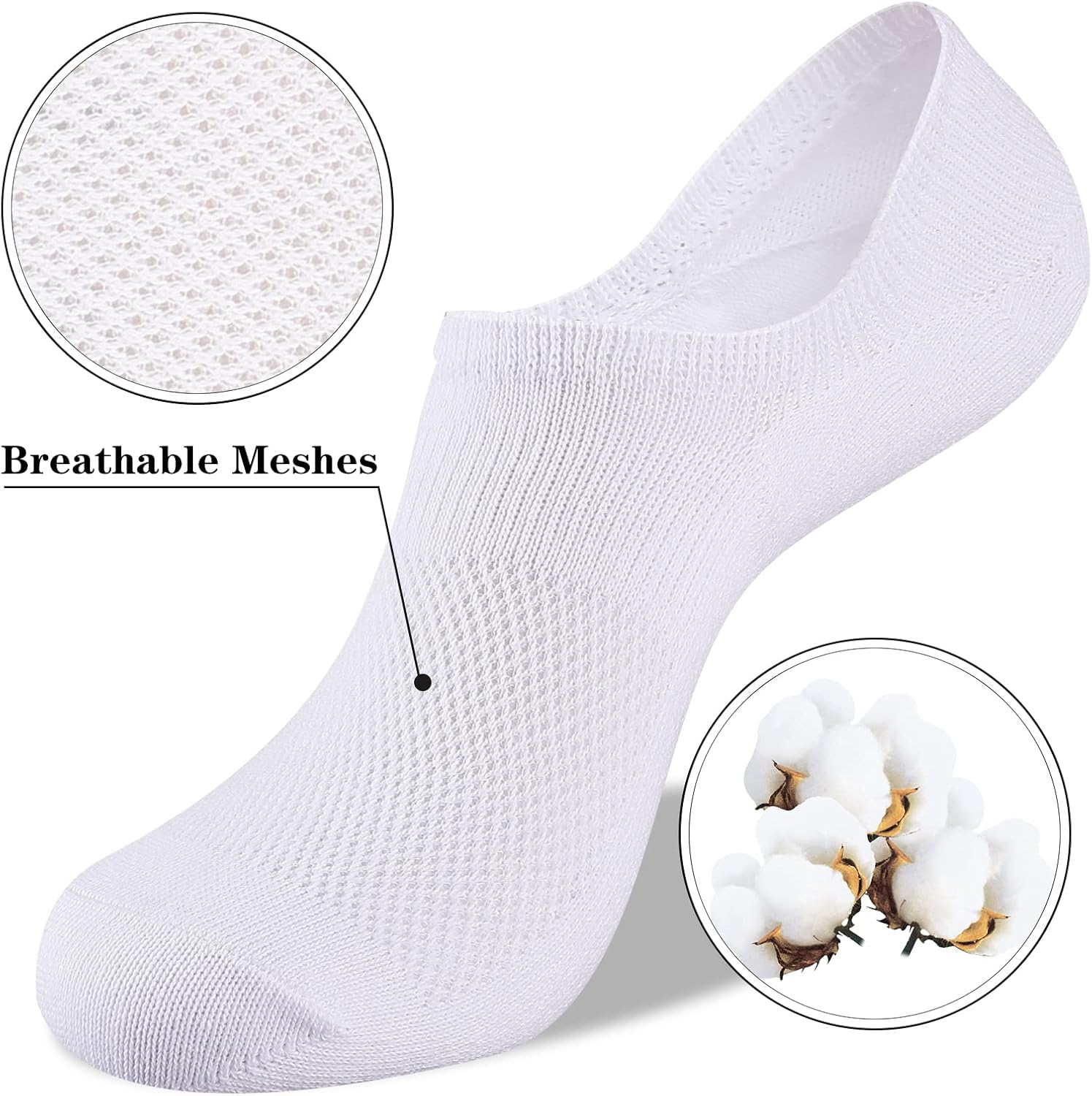 Womens No Show Cotton Socks Low Cut Non-Slip Casual Flat Boat Liners (6/9 Pairs) - Bild 39 von 48
