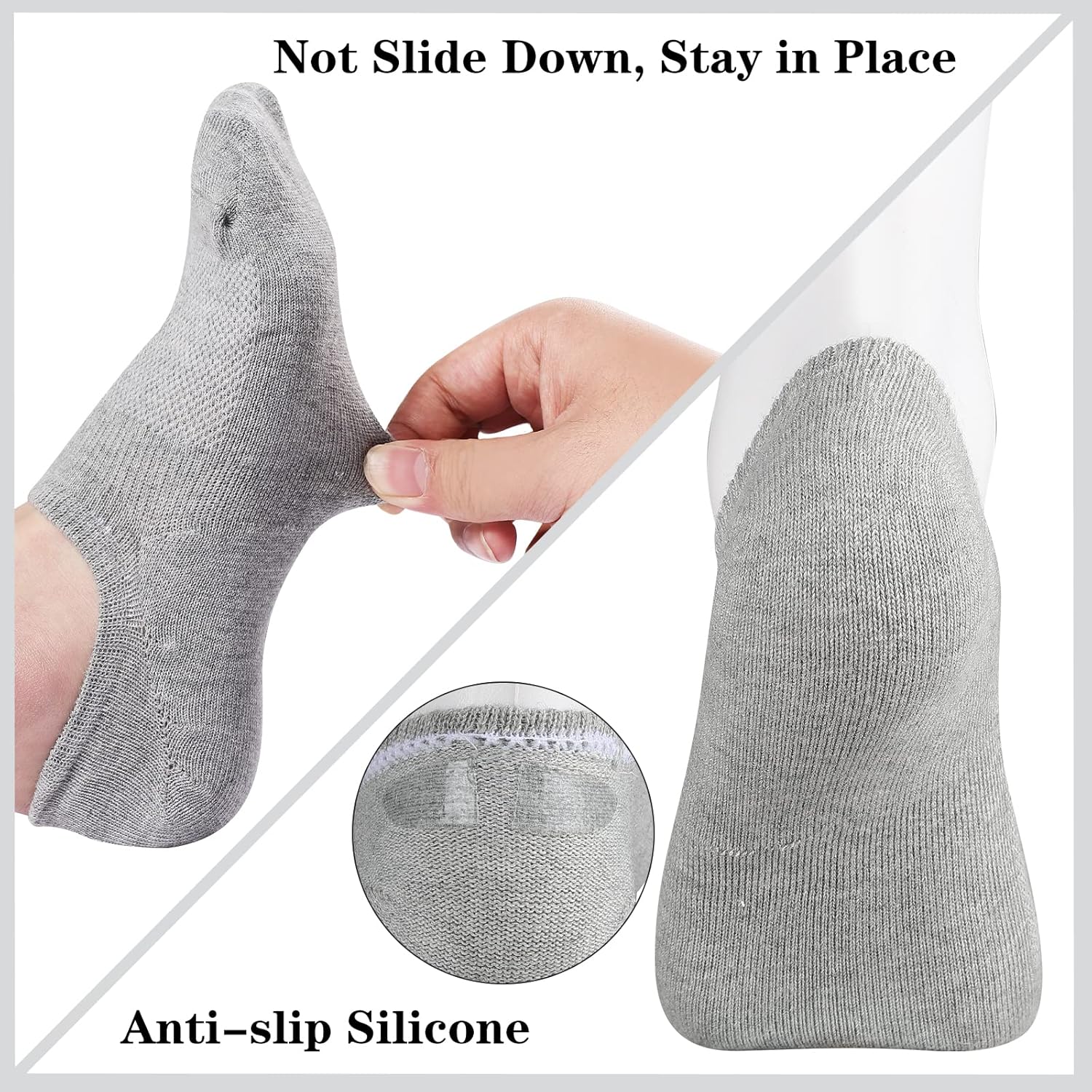 Womens No Show Cotton Socks Low Cut Non-Slip Casual Flat Boat Liners (6/9 Pairs) - Bild 40 von 48