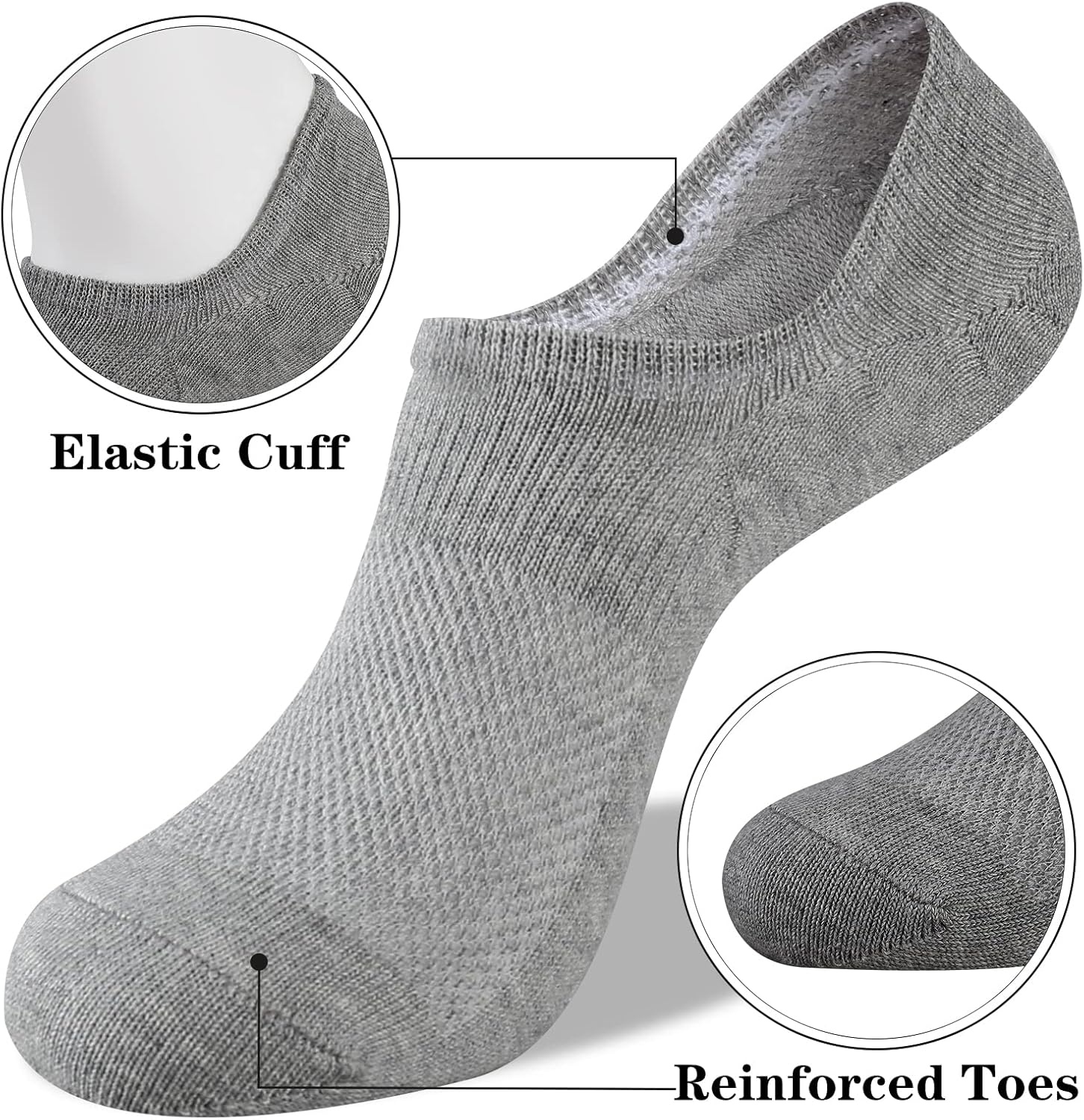 Womens No Show Cotton Socks Low Cut Non-Slip Casual Flat Boat Liners (6/9 Pairs) - Bild 41 von 48
