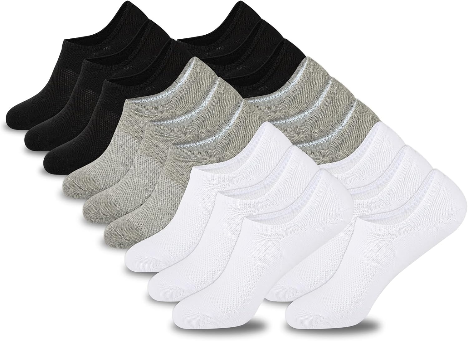 Womens No Show Cotton Socks Low Cut Non-Slip Casual Flat Boat Liners (6/9 Pairs) - Bild 42 von 48
