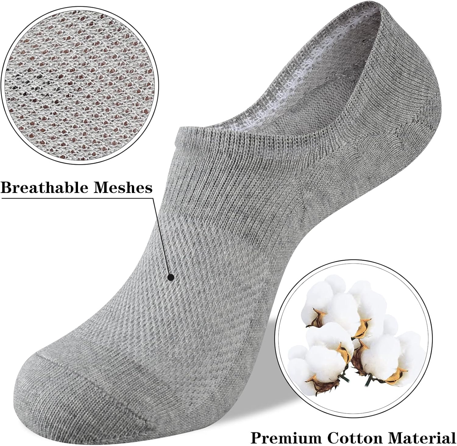 Womens No Show Cotton Socks Low Cut Non-Slip Casual Flat Boat Liners (6/9 Pairs) - Bild 43 von 48