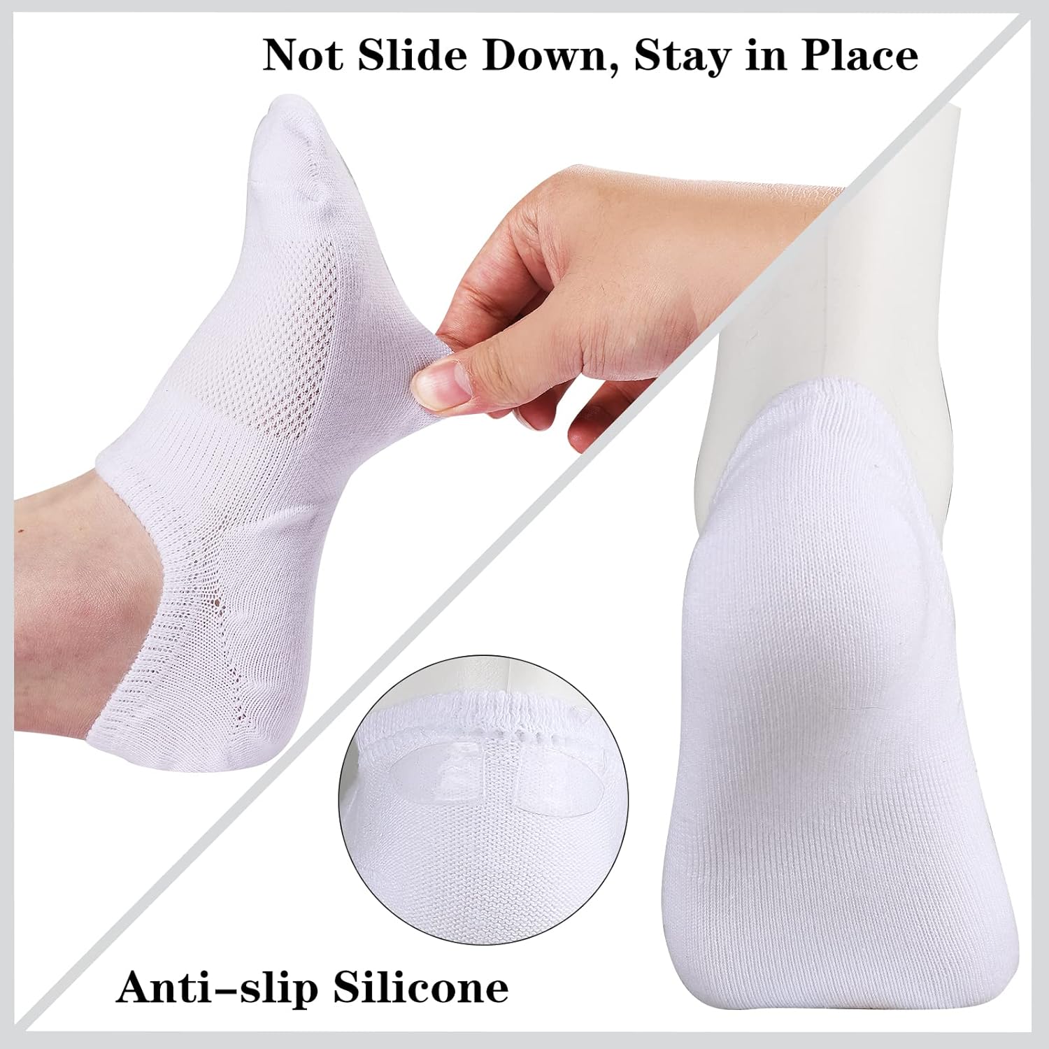 Womens No Show Cotton Socks Low Cut Non-Slip Casual Flat Boat Liners (6/9 Pairs) - Bild 44 von 48
