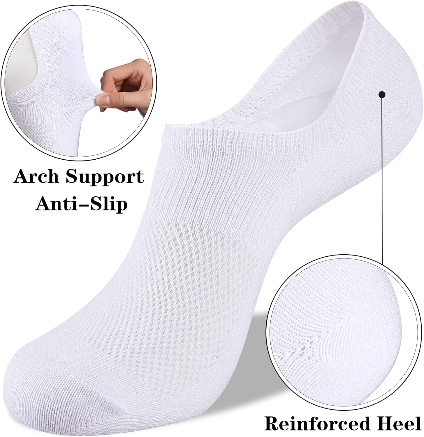 Womens No Show Cotton Socks Low Cut Non-Slip Casual Flat Boat Liners (6/9 Pairs) - Bild 47 von 48