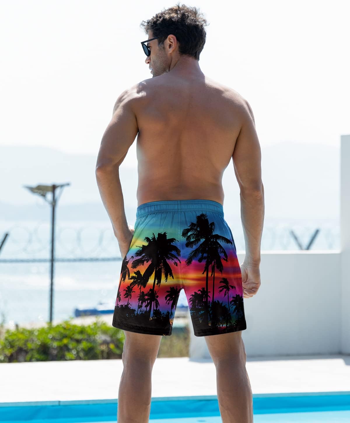 Mens Swim Trunks Quick Dry Beach Shorts with Mesh Lining Bathing Suits - Picture 37 of 76