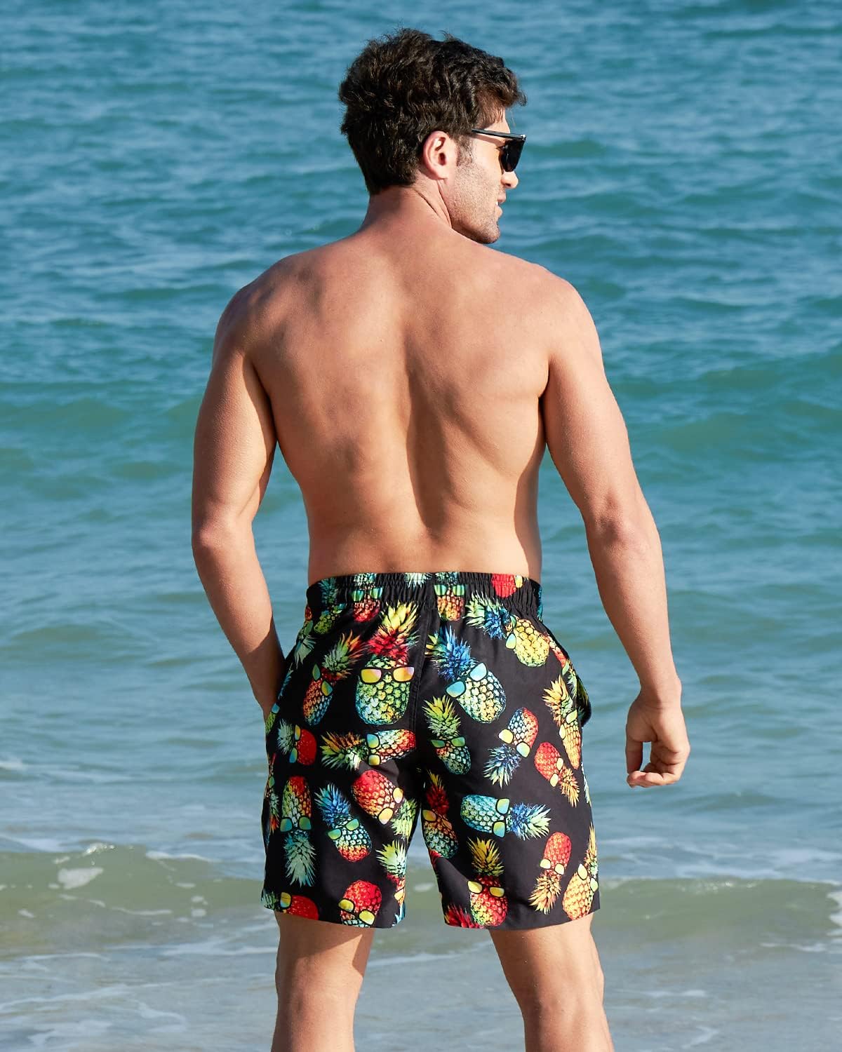 Mens Swim Trunks Quick Dry Beach Shorts with Mesh Lining Bathing Suits - Picture 65 of 76