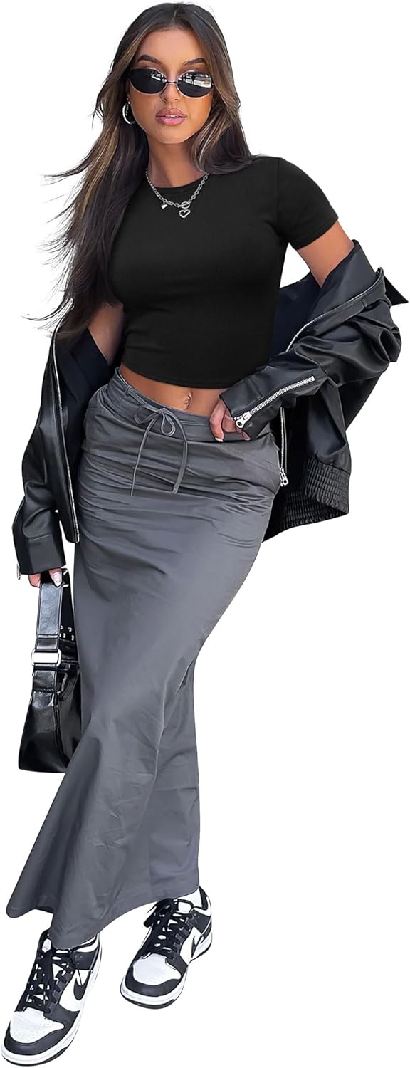 Crop Tops für Damen Sommer Trendy Tight T-Shirts 2025 Slim Fit - Bild 26 von 113