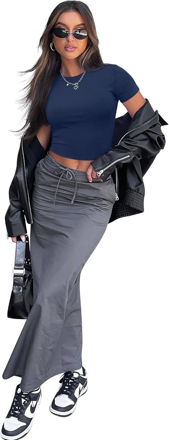 Crop Tops für Damen Sommer Trendy Tight T-Shirts 2025 Slim Fit - Bild 31 von 113