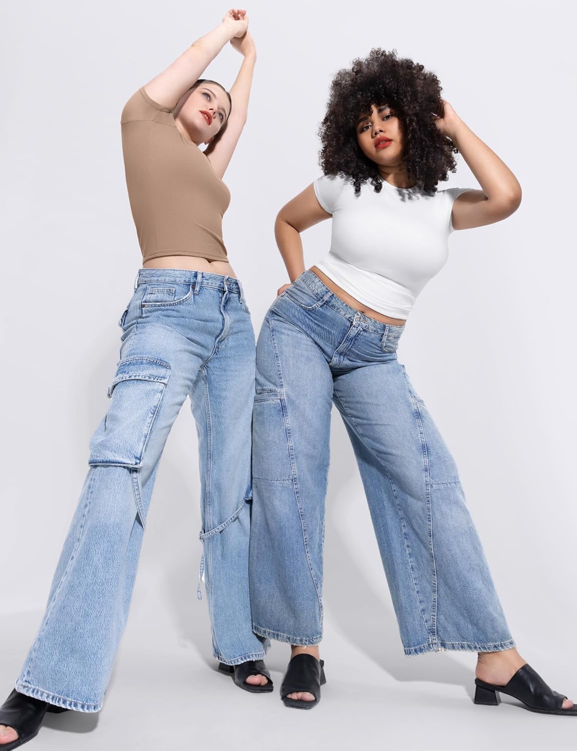 Damen Rundhals Kurzarm Tops doppelt gefüttert Slim Fit T-Shirts Basic T-Shirts - Bild 24 von 89