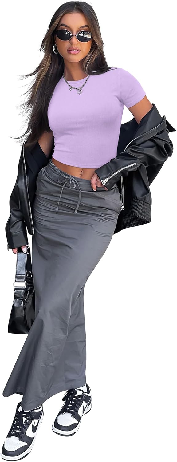 Crop Tops für Damen Sommer Trendy Tight T-Shirts 2025 Slim Fit - Bild 39 von 113
