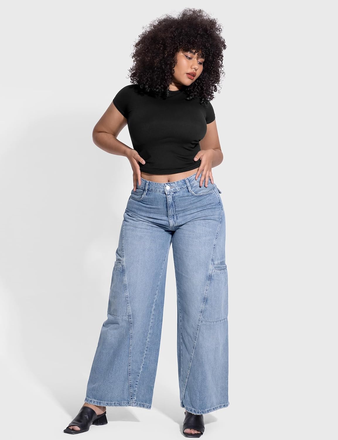 Damen Rundhals Kurzarm Tops doppelt gefüttert Slim Fit T-Shirts Basic T-Shirts - Bild 29 von 89