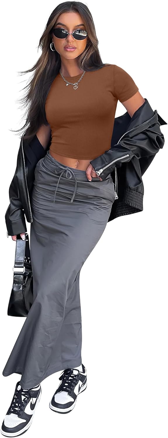 Crop Tops für Damen Sommer Trendy Tight T-Shirts 2025 Slim Fit - Bild 55 von 113