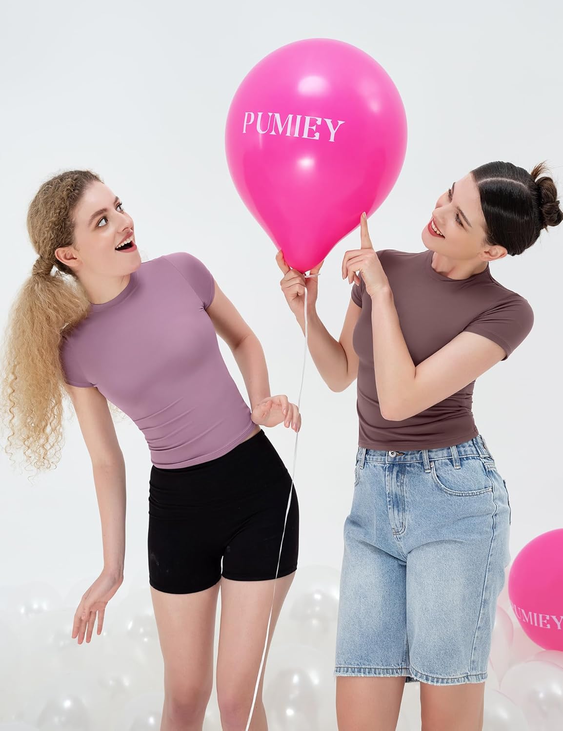 Damen Rundhals Kurzarm Tops doppelt gefüttert Slim Fit T-Shirts Basic T-Shirts - Bild 36 von 89
