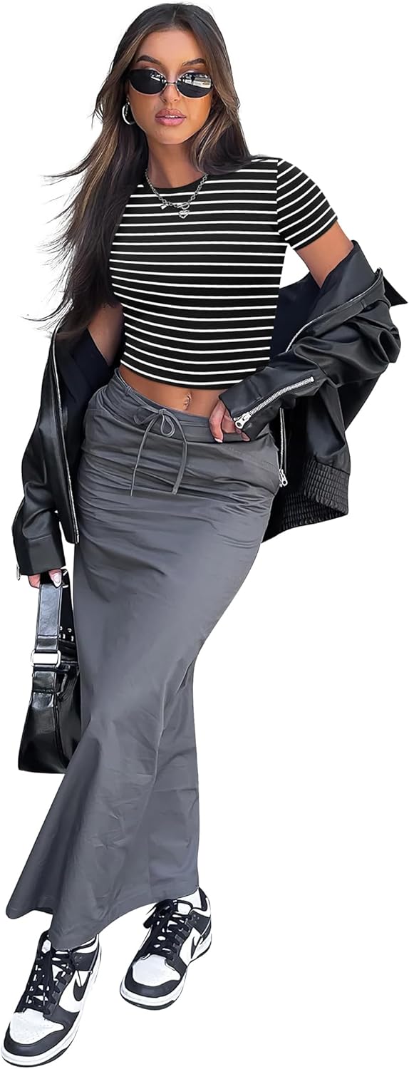 Crop Tops für Damen Sommer Trendy Tight T-Shirts 2025 Slim Fit - Bild 79 von 113