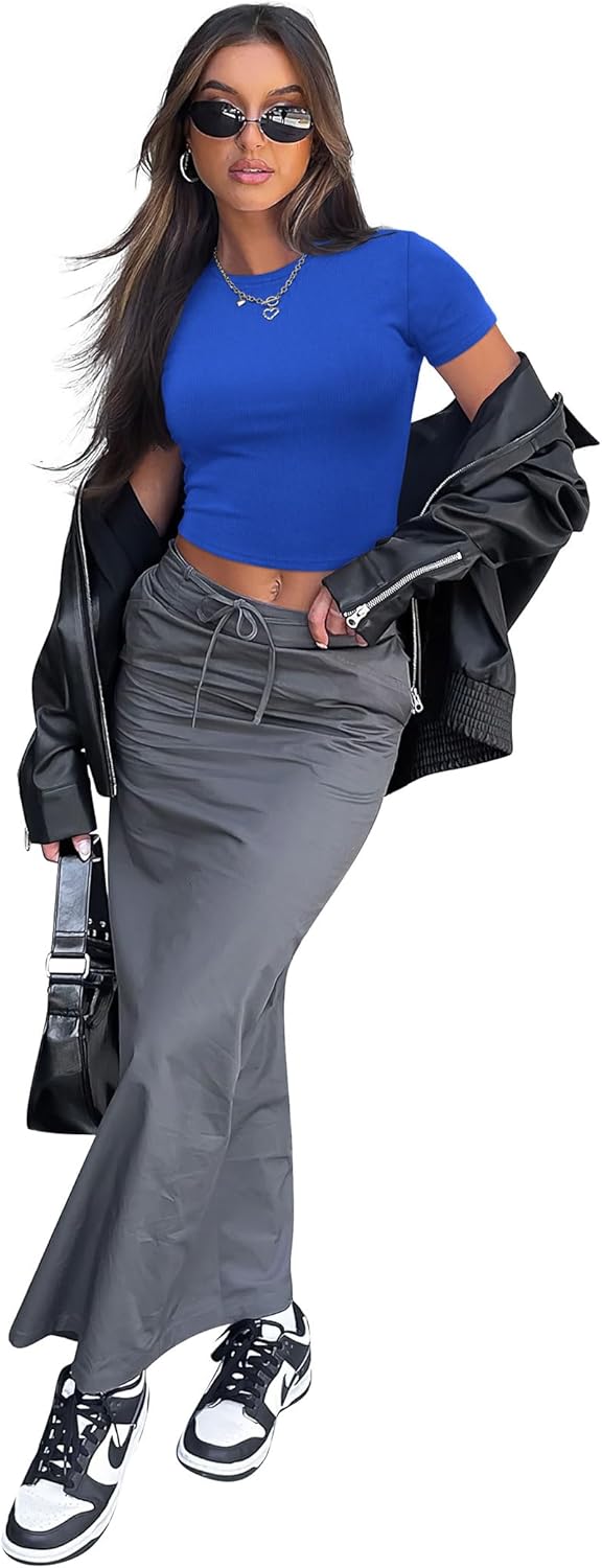 Crop Tops für Damen Sommer Trendy Tight T-Shirts 2025 Slim Fit - Bild 83 von 113