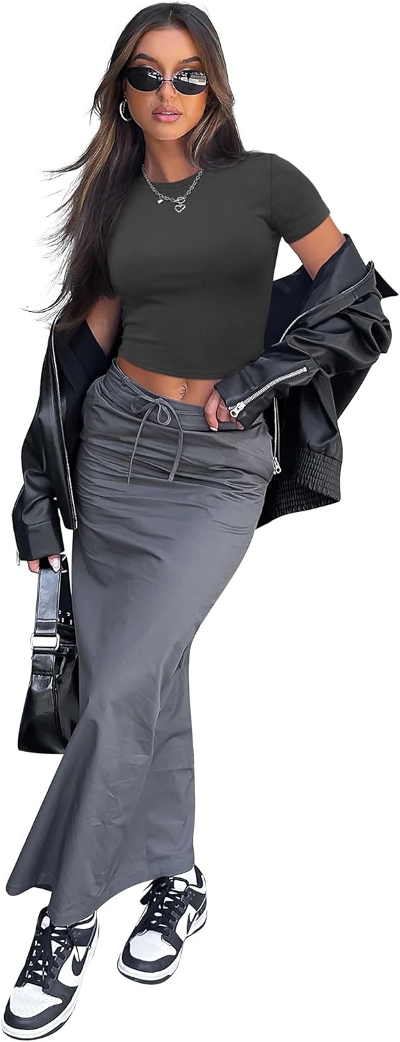 Crop Tops für Damen Sommer Trendy Tight T-Shirts 2025 Slim Fit - Bild 87 von 113