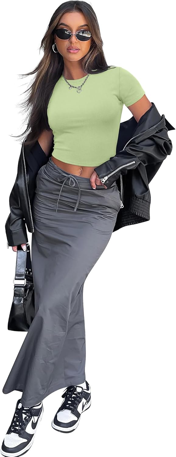 Crop Tops für Damen Sommer Trendy Tight T-Shirts 2025 Slim Fit - Bild 111 von 113