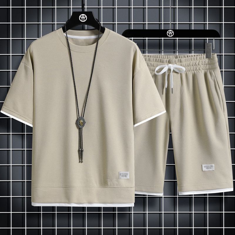 Short Sets 2 Piece Men's Outfits Summer Tracksuits Casual Shirt and Shorts Set - Picture 14 of 17