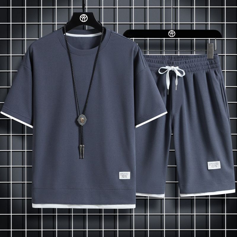 Short Sets 2 Piece Men's Outfits Summer Tracksuits Casual Shirt and Shorts Set - Picture 11 of 17