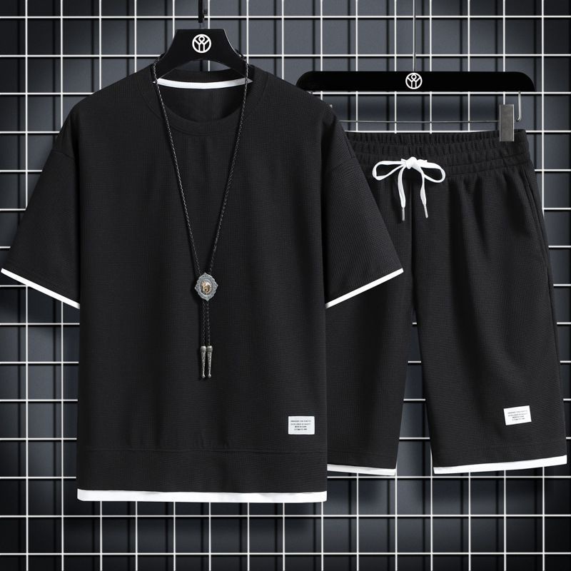 Short Sets 2 Piece Men's Outfits Summer Tracksuits Casual Shirt and Shorts Set - Picture 17 of 17