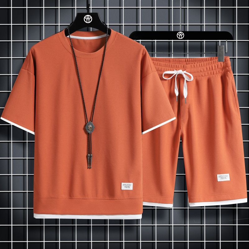 Short Sets 2 Piece Men's Outfits Summer Tracksuits Casual Shirt and Shorts Set - Picture 13 of 17