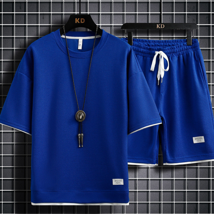 Short Sets 2 Piece Men's Outfits Summer Tracksuits Casual Shirt and Shorts Set - Picture 12 of 17