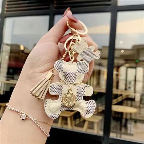 Kreativer kleiner Bär Leder Tasche Auto Schlüsselanhänger Ring Anhänger trendy weiblich - Bild 26 von 47