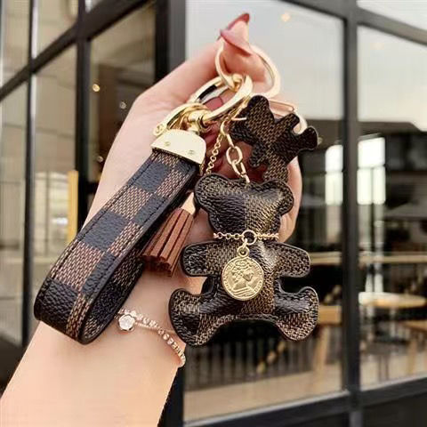 Kreativer kleiner Bär Leder Tasche Auto Schlüsselanhänger Ring Anhänger trendy weiblich - Bild 30 von 47