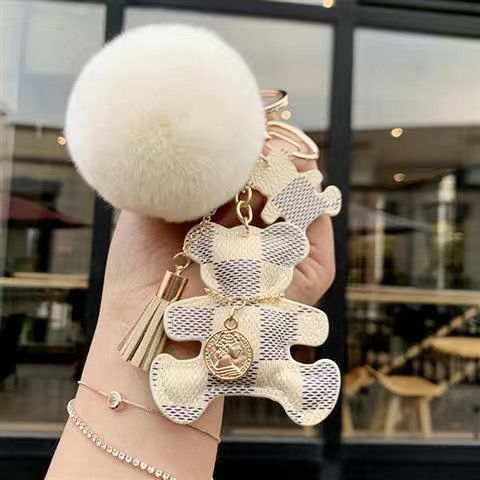 Kreativer kleiner Bär Leder Tasche Auto Schlüsselanhänger Ring Anhänger trendy weiblich - Bild 38 von 47