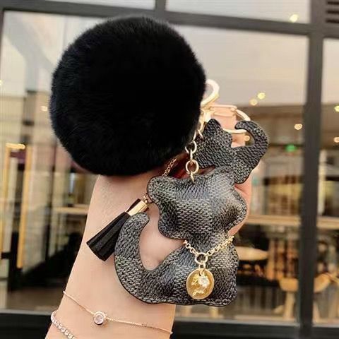 Kreativer kleiner Bär Leder Tasche Auto Schlüsselanhänger Ring Anhänger trendy weiblich - Bild 40 von 47