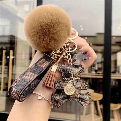 Kreativer kleiner Bär Leder Tasche Auto Schlüsselanhänger Ring Anhänger trendy weiblich - Bild 42 von 47