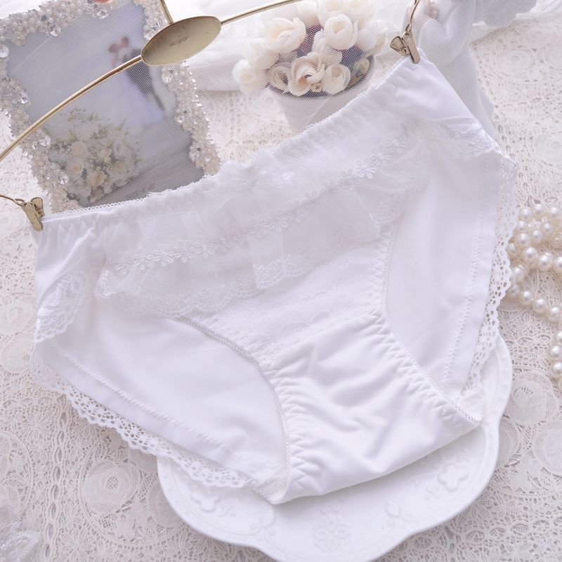 Little Fresh Multi Colored Milk Silk Embroidered Triangle Girls’ Underwear