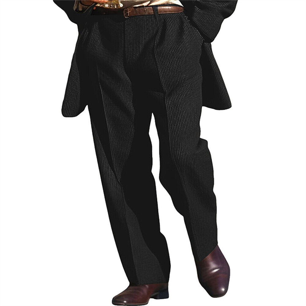 Mens Suit Pants Casual Slim Straight Pants Business Office Long Dress Trousers - Picture 11 of 14