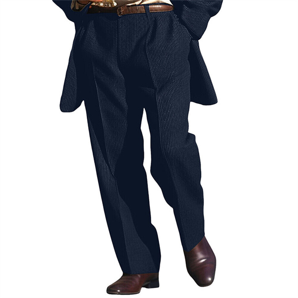 Mens Suit Pants Casual Slim Straight Pants Business Office Long Dress Trousers - Picture 12 of 14