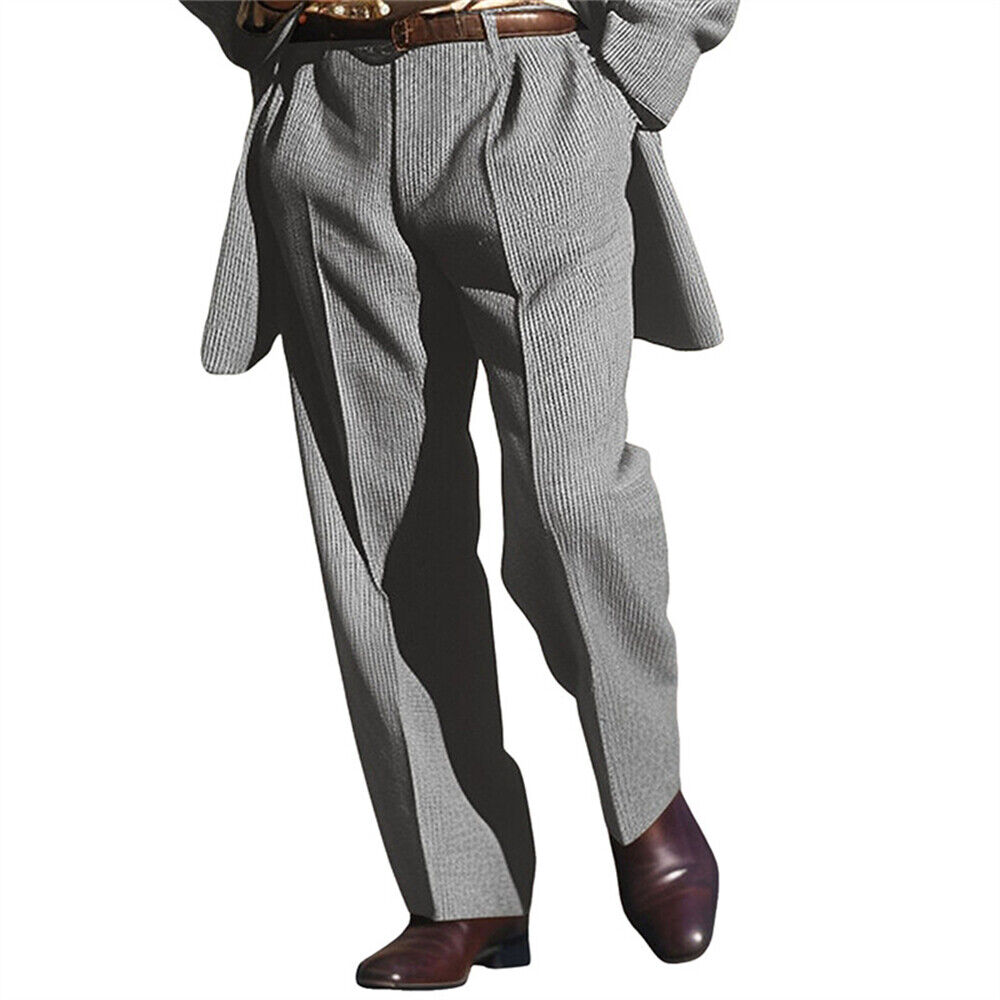 Traje Pantalones Informales Ajustados Rectos Pantalones Negocios Oficina Vestido Largo Pantalones - Imagen 13 de 14