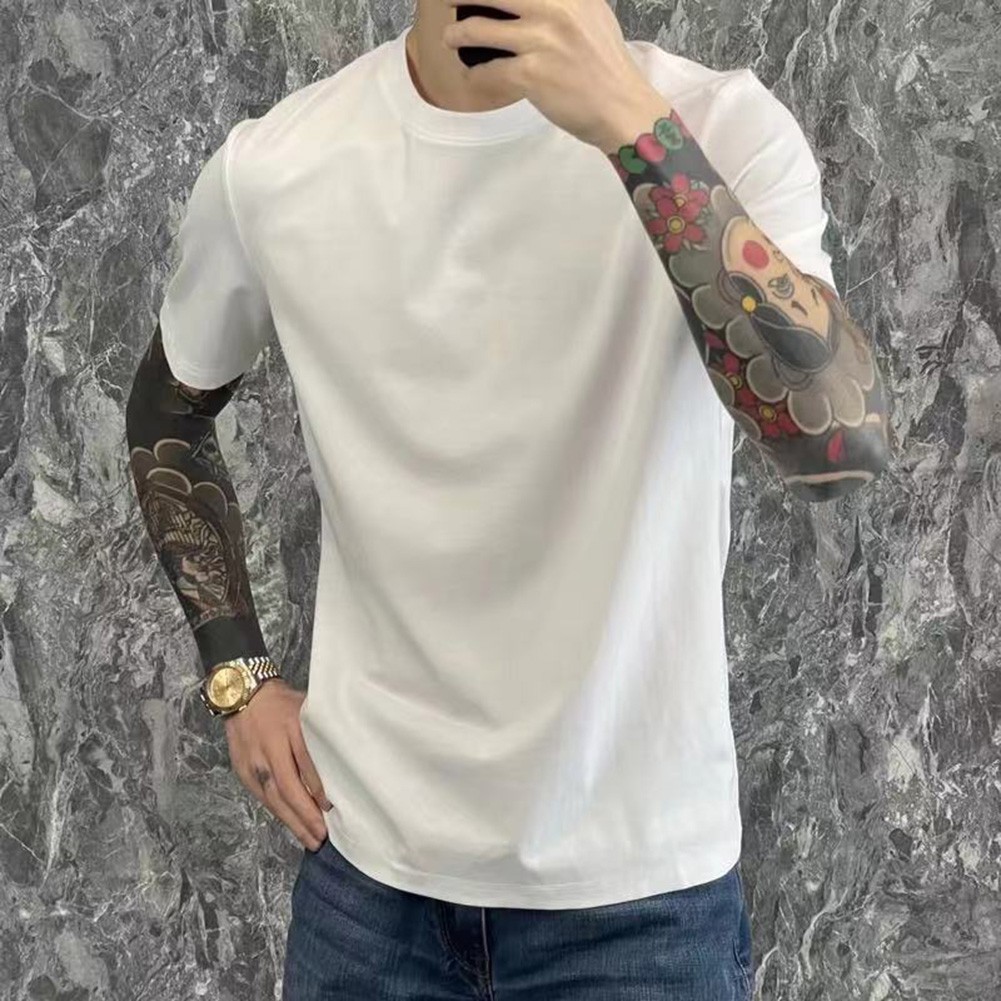Herren Sommer Freizeit Schlicht Basic Unterhemd Einfarbig O Ausschnitt T-Shirt - Bild 25 von 30