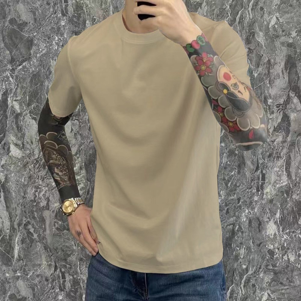 Herren Sommer Freizeit Schlicht Basic Unterhemd Einfarbig O Ausschnitt T-Shirt - Bild 30 von 30