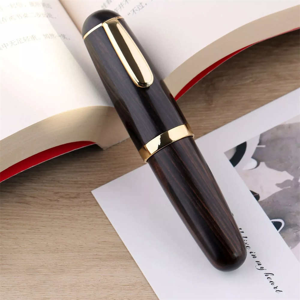 New Majohn Eyedropper Fountain Pen Q1 Mini EF/0.38 F/0.5mm Solid Wood Pocket #B9 - Picture 11 of 12