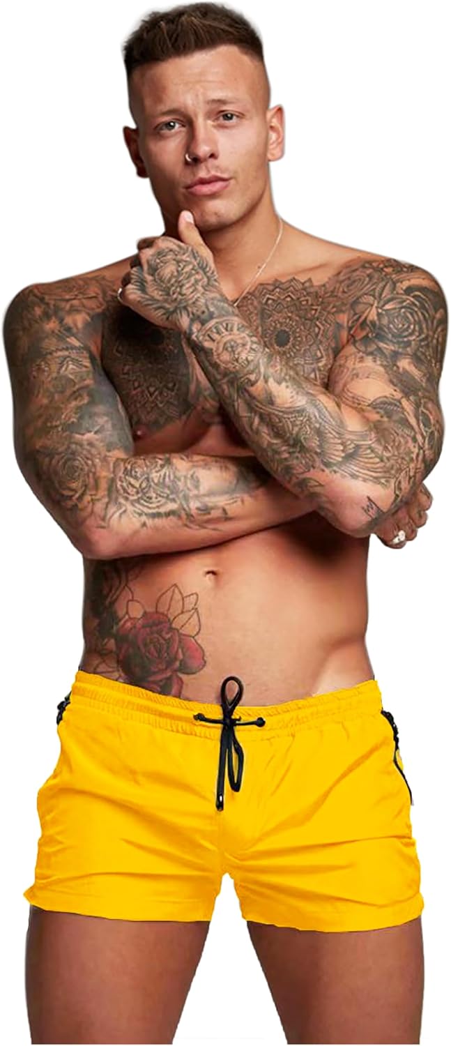 Mens Quick Dry Swim Trunks with Mesh Lining & Zipper Pockets Swim Shorts - Picture 13 of 33