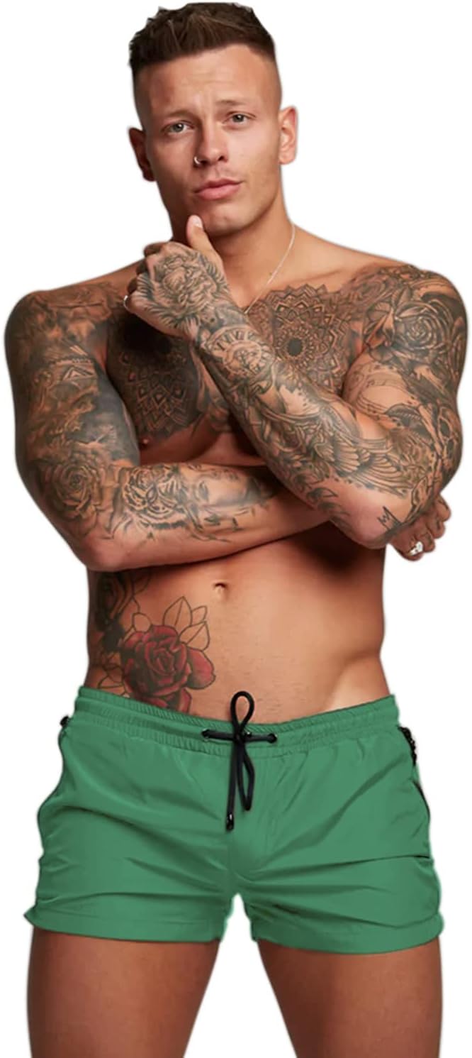 Mens Quick Dry Swim Trunks with Mesh Lining & Zipper Pockets Swim Shorts - Picture 15 of 33