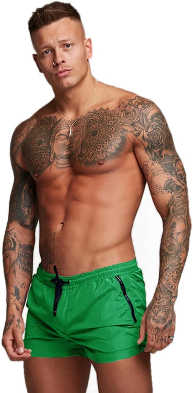 Mens Quick Dry Swim Trunks with Mesh Lining & Zipper Pockets Swim Shorts - Picture 17 of 33