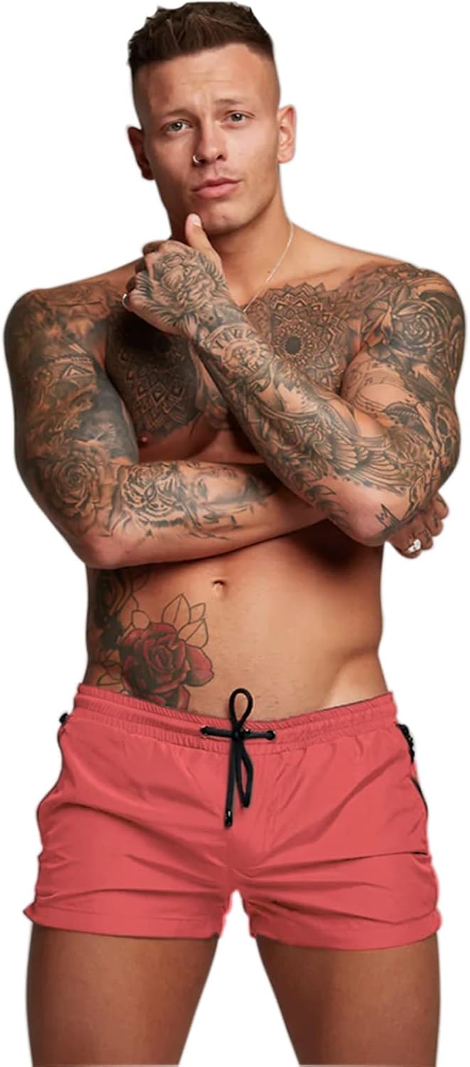 Mens Quick Dry Swim Trunks with Mesh Lining & Zipper Pockets Swim Shorts - Picture 19 of 33