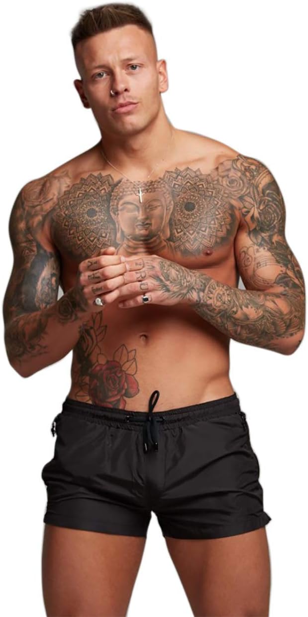 Mens Quick Dry Swim Trunks with Mesh Lining & Zipper Pockets Swim Shorts - Picture 21 of 33